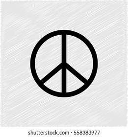Peace sign -  black vector icon