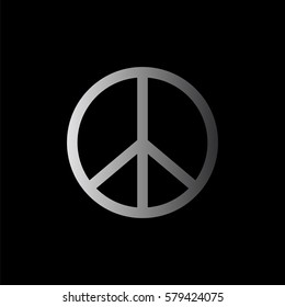Peace sign -  black vector icon