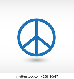 Peace sign -  blue vector icon