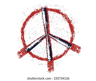 Peace sign with bullets vector illustration, eps10, easy to edit 