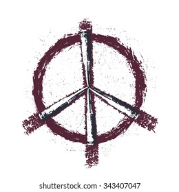 Peace sign with bullets, vector illustration