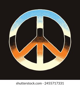 Peace Sign In Chrome Vector Illustration Design