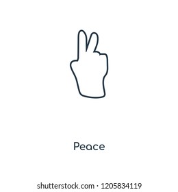 Peace Sign concept line icon. Linear Peace Sign concept outline symbol design. This simple element illustration can be used for web and mobile UI/UX.