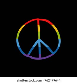 peace sign doodle icon