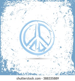 peace sign drawn with a brush