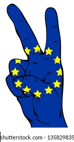 Peace sign of the flag of the European Union