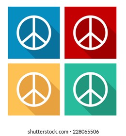 Peace sign - flat icon with long shadow