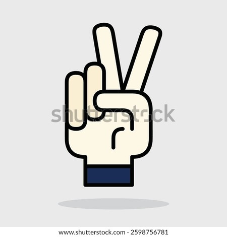Peace Sign Gesture: A hand makes the iconic peace sign gesture. Conveying a message of hope, unity, and harmony, this image is perfect for expressing goodwill.