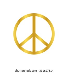 Peace sign - gold vector icon