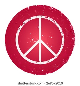 Peace sign. Grunge style stamp.