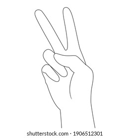 Peace sign and hand gesture