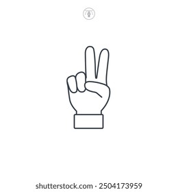 Peace Sign Hand Gesture icon symbol vector illustration isolated on white background