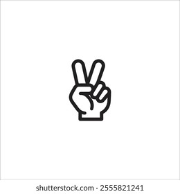 Peace Sign Hand Gesture Icon Representing Victory and Positivity