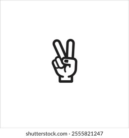 Peace Sign Hand Gesture Icon Representing Victory and Positivity