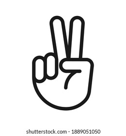 Peace Sign Hand Gesture V Victory Stock Vector (Royalty Free ...