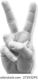 Peace sign hand gesture vector illustration for hippie and freedom design themes
