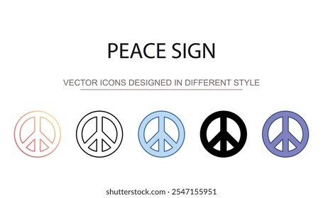 Peace Sign icon design with white background stock illustration