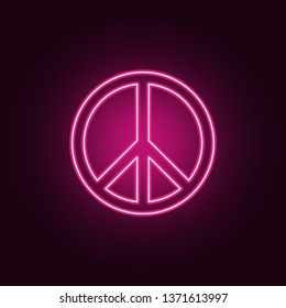 peace sign icon. Elements of Web in neon style icons. Simple icon for websites, web design, mobile app, info graphics