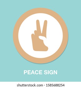 Peace Sign Icon - Gesture Symbol