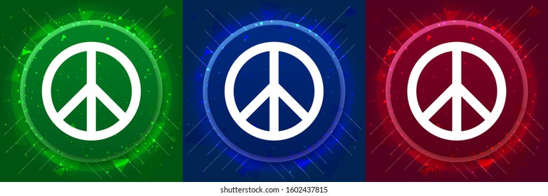 Peace sign icon isolated on elegant modern design abstract buttons set illustration