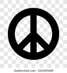 Peace sign icon isolated on transparent background. Universal pacifist antiwar symbol. Vector illustration.