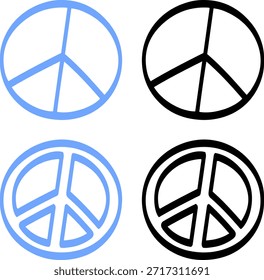 peace sign icon set, flat vector pacifism and world harmony symbols