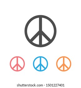 Peace sign icon set vector illustration