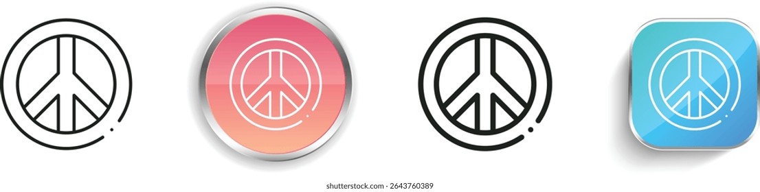 peace sign icon. Thin Linear, Regular and Button Style Design Isolated On White Background