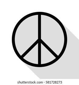 Peace sign illustration. Black icon with flat style shadow path.