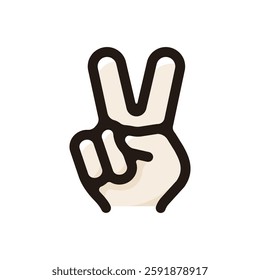 Peace sign illustration icon.Simple vector outline, clipart for graphic design.