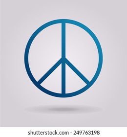 Peace sign.  The illustration on gray background