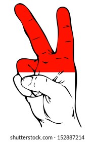 Peace Sign of the Indonesian flag