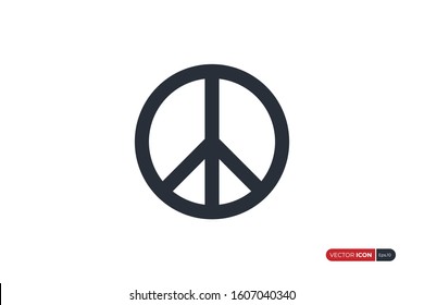 Peace Sign isolated on white background. Flat Vector Icon Design Template Element