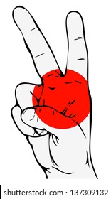 Peace Sign of the Japanese flag