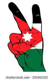 Peace Sign of the Jordan flag