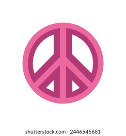 A peace sign, lady's beauty things for girls, illustration a white background. Pinkcore.