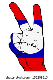 Peace Sign of the Laotian flag