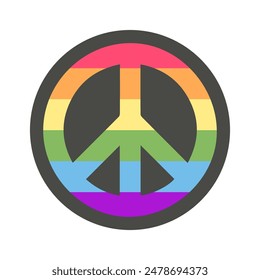 Peace sign LGBT isolated on white background. LGBT pride community
