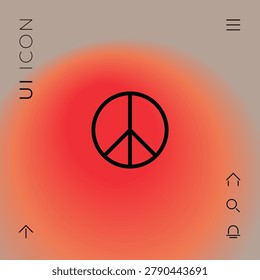 Peace sign line icon representing pacifism and harmony showing symbol of nonviolence representing peace sign emblem used for global friendship and antiwar protest