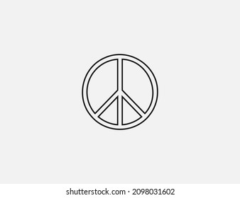 Peace sign, line icon. Vector illustration.
