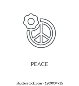 Peace sign linear icon. Peace sign concept stroke symbol design. Thin graphic elements vector illustration, outline pattern on a white background, eps 10.