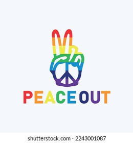 peace sign logo pride vector