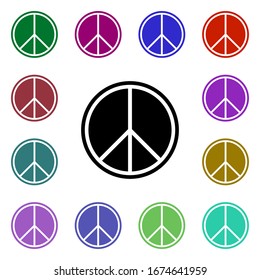 Peace sign multi color style icon. Simple glyph, flat vector of peace and humanrights icons for ui and ux, website or mobile application