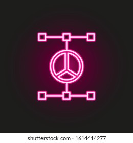 peace sign neon style icon. Simple thin line, outline vector of human rights icons for ui and ux, website or mobile application