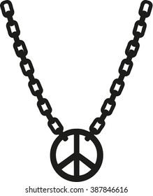 Peace Sign On A Big Necklace