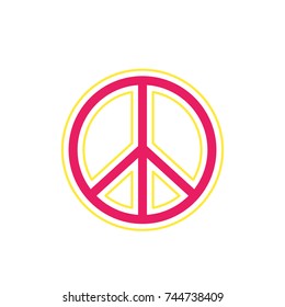 peace sign on white, vector