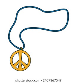 Peace sign pendant on white background