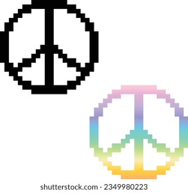 Peace sign pixel vector image or clipart