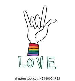 Peace sign in rainbow colors gay. Lesbian, LGBTQ. Support LGBTQ concept. 
LGBT pride month celebrations concept. Illustration, Poster, Vector, Background or wallpaper. 