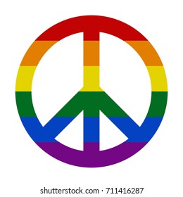 Peace sign in rainbow LGBT colors, vector illustration.